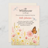 Rustic Boho Floral Kleine Wildblume Babydusche Einladung (Vorne/Hinten)