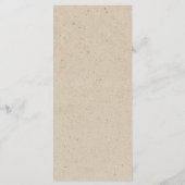 Rustic Boho Floral Kraft Wedding Menükarte (Rückseite)