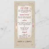 Rustic Boho Floral Kraft Wedding Menükarte (Vorderseite)
