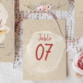 Rustic Boho Floral Kraft Wedding Tischnummern