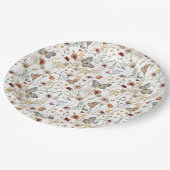 Rustic Boho Floral Paper Plate Pappteller (Schrägansicht)