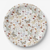 Rustic Boho Floral Paper Plate Pappteller (Vorderseite)
