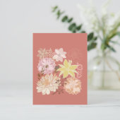 Rustic Boho Floral Pattern Postkarte (Stehend Vorderseite)