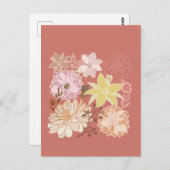 Rustic Boho Floral Pattern Postkarte (Vorne/Hinten)
