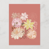 Rustic Boho Floral Pattern Postkarte (Vorderseite)