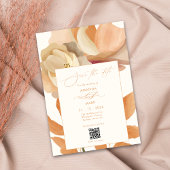 Rustic Boho Floral Peach Save the Date Einladung