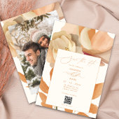 Rustic Boho Floral Peach Save the Date Einladung