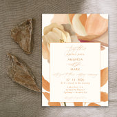 Rustic Boho Floral Peach Wedding Einladung
