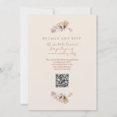 Rustic Boho Floral QR Code Herbstliche Hochzeit im Einladung (Rückseite)