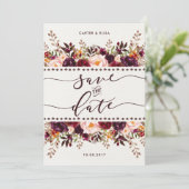 Rustic Boho Floral Save the Date Hochzeitseinladun (Stehend Vorderseite)