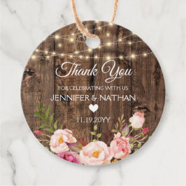 Rustic Boho Floral String Lights Vielen Dank Geschenkanhänger