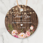 Rustic Boho Floral String Lights Vielen Dank Geschenkanhänger (Vorderseite)