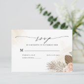 Rustic Boho Floral Terracotta Wedding RSVP Card Karte (Stehend Vorderseite)