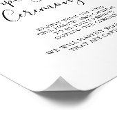 Rustic Boho Floral Unplugged Zeremony Sign Poster (Ecke)