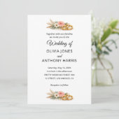 Rustic Boho Floral Watercolor Wedding  Einladung (Stehend Vorderseite)