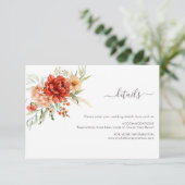 Rustic Boho Floral Wedding Card Begleitkarte (Stehend Vorderseite)
