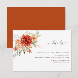 Rustic Boho Floral Wedding Card Begleitkarte