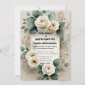 Rustic Boho Floral Wedding Einladung (Vorderseite)
