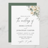 Rustic Boho Floral Wedding Einladung (Vorne/Hinten)