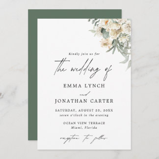 Rustic Boho Floral Wedding Einladung