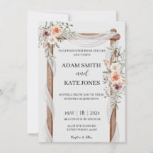 Rustic Boho Floral Wedding Einladung