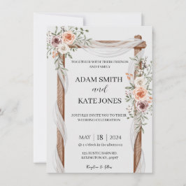 Rustic Boho Floral Wedding Einladung