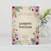 🎨 Rustic Boho Floral Wedding Einladung 💌 🌿 (Stehend Vorderseite)