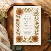 Rustic Boho Floral Wedding Einladung