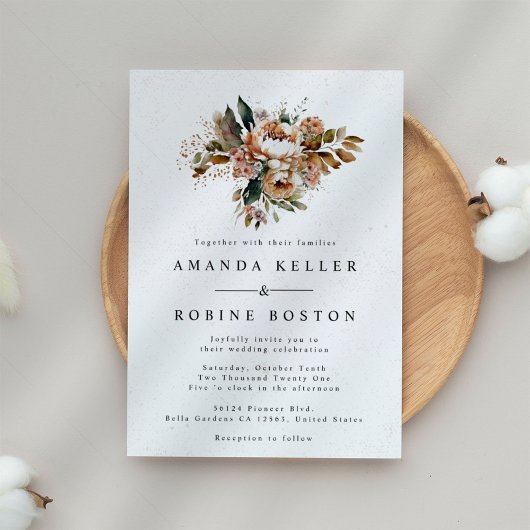 Rustic Boho Floral Wedding Einladung
