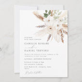 Rustic Boho Floral Wedding Einladung mit Foto (Vorderseite)