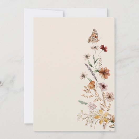 Rustic Boho Floral Wedding Einladungen (Rückseite)