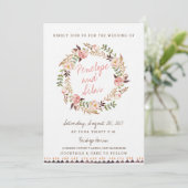 Rustic Boho Floral Wedding Einladungen (Stehend Vorderseite)