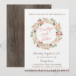 Rustic Boho Floral Wedding Einladungen