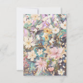 Rustic Boho Floral Wedding Flat Danke Karte (Rückseite)