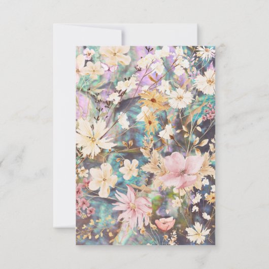 Rustic Boho Floral Wedding Flat Danke Karte (Rückseite)