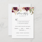 Rustic Boho Floral Wedding Menü UAWG RSVP Karte (Vorderseite)