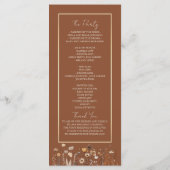 Rustic Boho Floral Wedding Program Programm (Rückseite)