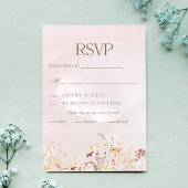 Rustic Boho Floral Wedding RSVP Card