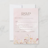 Rustic Boho Floral Wedding RSVP Card (Vorderseite)