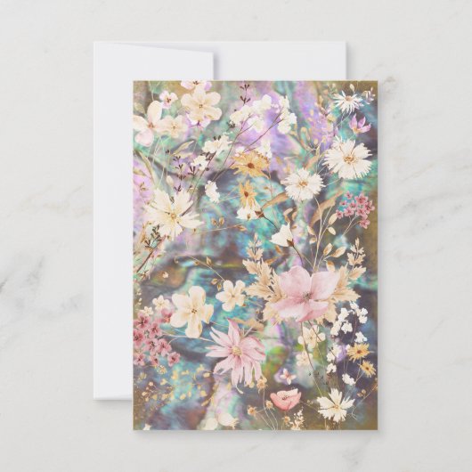 Rustic Boho Floral Wedding RSVP Card (Rückseite)