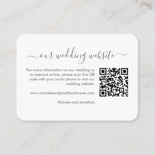 Rustic Boho Floral Wedding RSVP Details QR Code en Begleitkarte (Vorderseite)