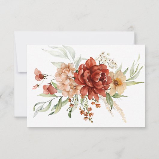 Rustic Boho Floral Wedding RSVP Einladung (Rückseite)