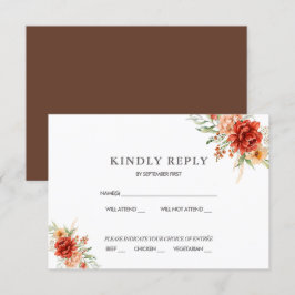 Rustic Boho Floral Wedding RSVP Einladung