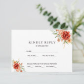 Rustic Boho Floral Wedding RSVP Einladung (Stehend Vorderseite)
