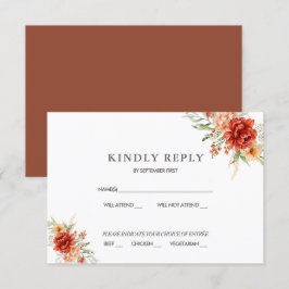 Rustic Boho Floral Wedding RSVP Einladung