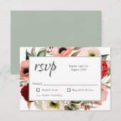 Rustic Boho Floral Wedding RSVP Karte (Vorne/Hinten)
