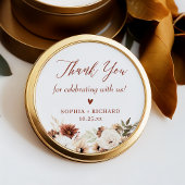 Rustic Boho Floral Wedding Vielen Dank für Ihre Un Runder Aufkleber