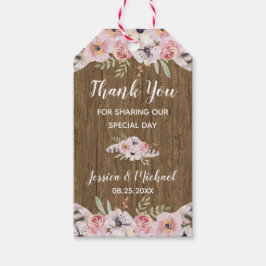 Rustic Boho Floral Wood Gastgeschenk Hochzeit Gesc Geschenkanhänger