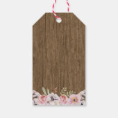 Rustic Boho Floral Wood Gastgeschenk Hochzeit Gesc Geschenkanhänger (Rückseite)