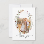 Rustic Boho Foto Danke Karte (Vorderseite)